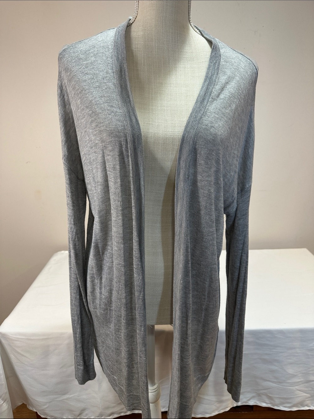 Light Gray Open Front Women's Cardigan Sweater - Versatile Layering